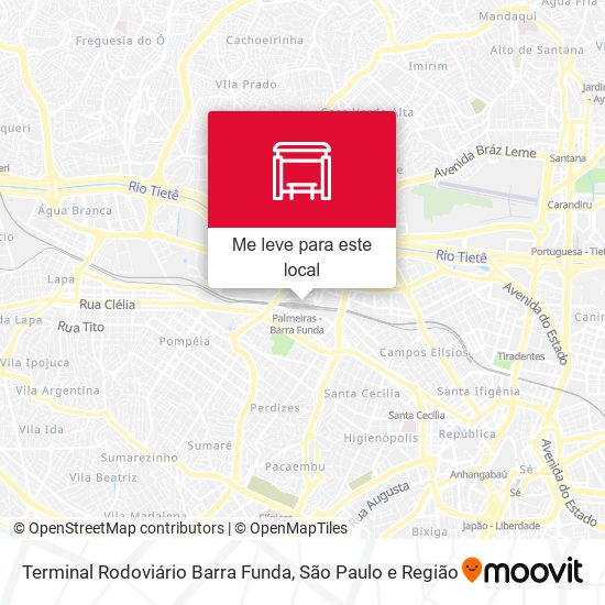Terminal Rodoviário Barra Funda mapa