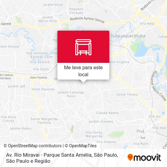 Av. Rio Miravai - Parque Santa Amélia, São Paulo mapa