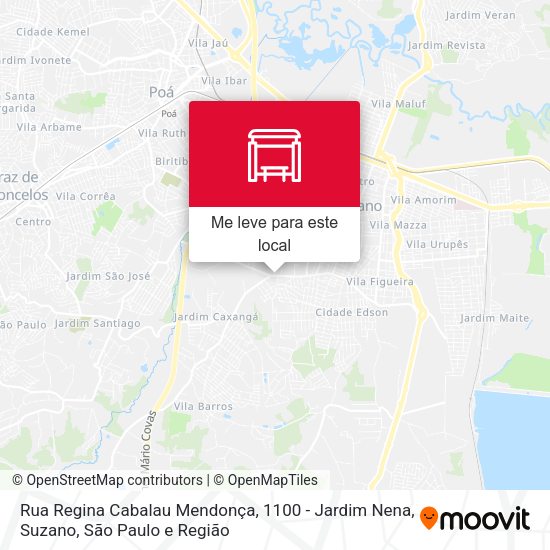 Rua Regina Cabalau Mendonça, 1100 - Jardim Nena, Suzano mapa
