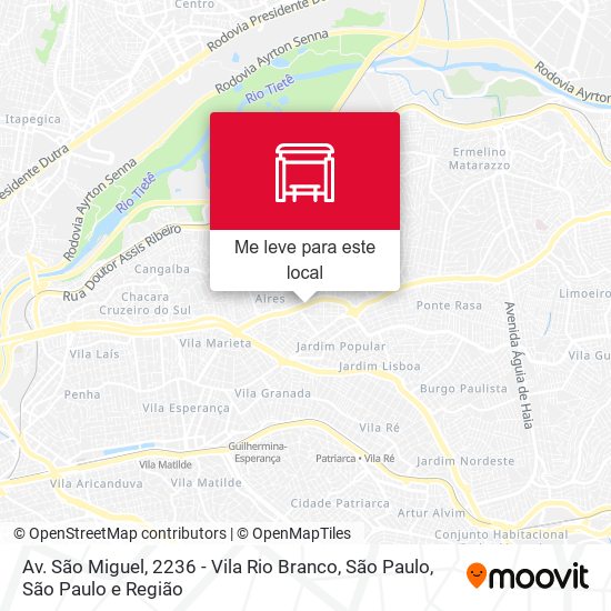 Av. São Miguel, 2236 - Vila Rio Branco, São Paulo mapa