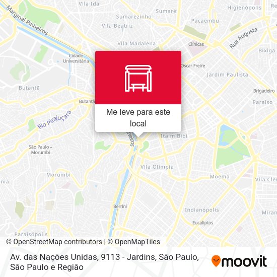 Av. das Nações Unidas, 9113 - Jardins, São Paulo mapa
