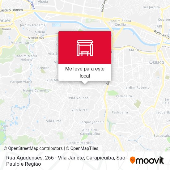 Rua Agudenses, 266 - Vila Janete, Carapicuíba mapa