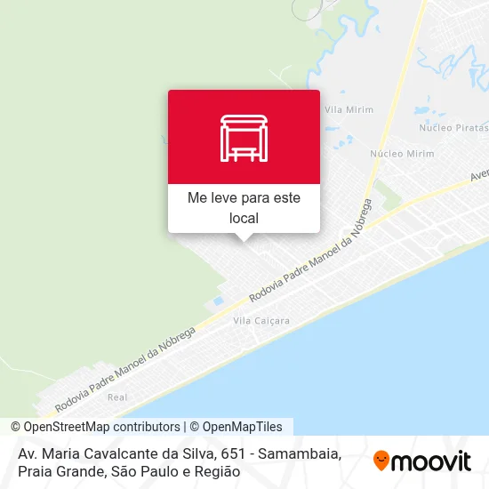 Av. Maria Cavalcante da Silva, 651 - Samambaia, Praia Grande mapa