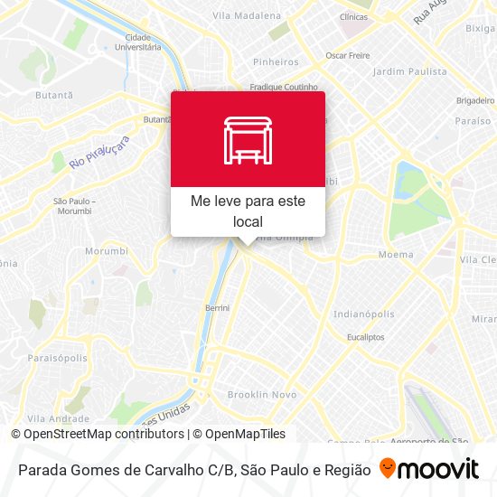 Parada Gomes de Carvalho C/B mapa
