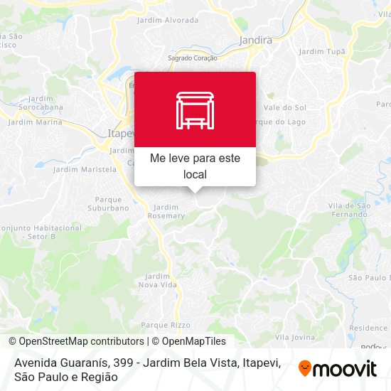 Avenida Guaranís, 399 - Jardim Bela Vista, Itapevi mapa