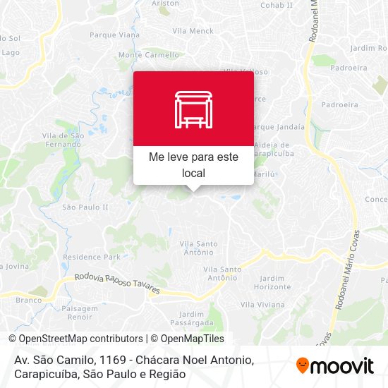 Av. São Camilo, 1169 - Chácara Noel Antonio, Carapicuíba mapa