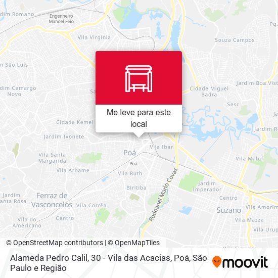 Alameda Pedro Calil, 30 - Vila das Acacias, Poá mapa