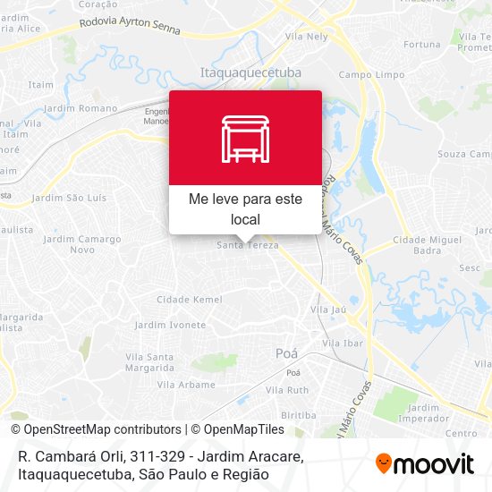 R. Cambará Orli, 311-329 - Jardim Aracare, Itaquaquecetuba mapa