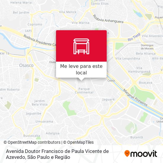 Avenida Doutor Francisco de Paula Vicente de Azevedo mapa