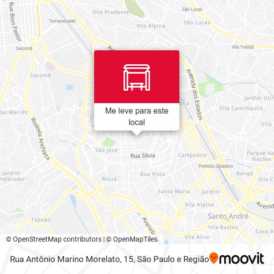 Rua Antônio Marino Morelato, 15 mapa