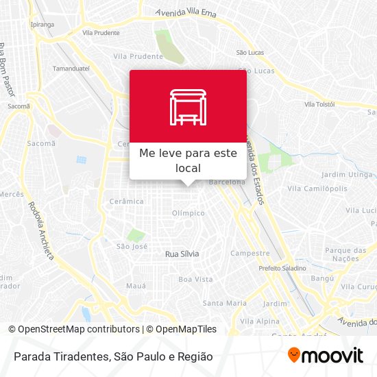 Parada Tiradentes mapa