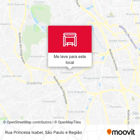 Rua Princesa Isabel mapa