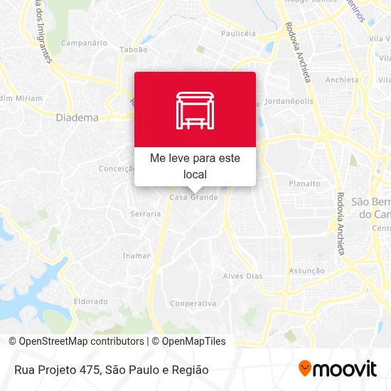 Rua Projeto 475 mapa