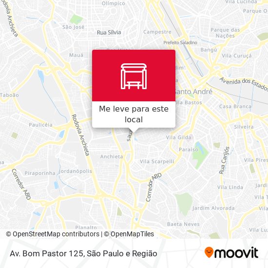 Av. Bom Pastor 125 mapa
