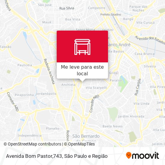 Avenida Bom Pastor,743 mapa