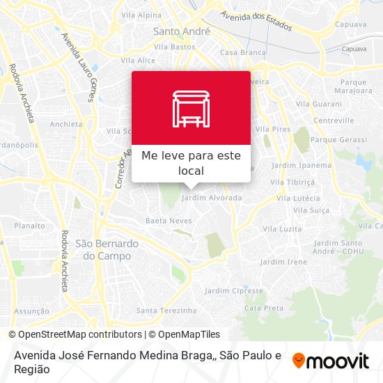 Avenida José Fernando Medina Braga, mapa