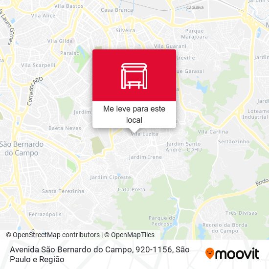 Avenida São Bernardo do Campo, 920-1156 mapa