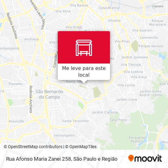 Rua Afonso Maria Zanei 258 mapa
