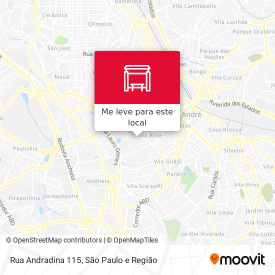 Rua Andradina 115 mapa