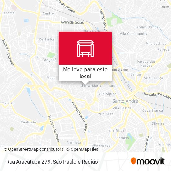 Rua Araçatuba,279 mapa