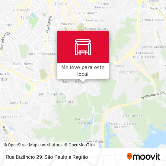 Rua Bizâncio 29 mapa