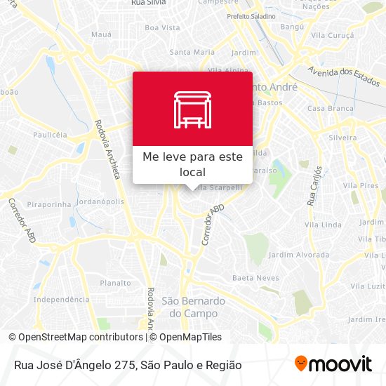 Rua José D'Ângelo 275 mapa