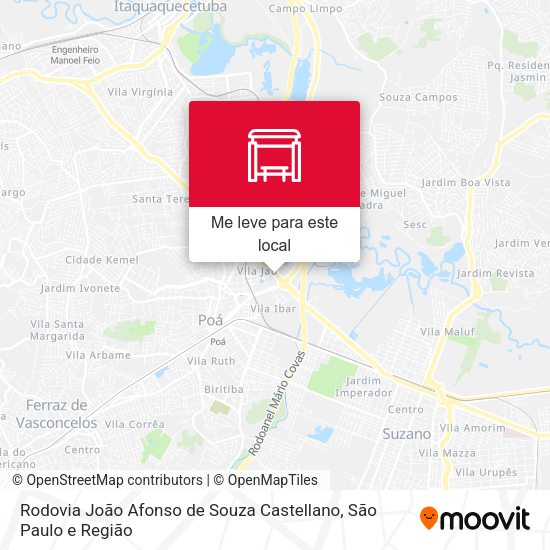 Rodovia João Afonso de Souza Castellano mapa