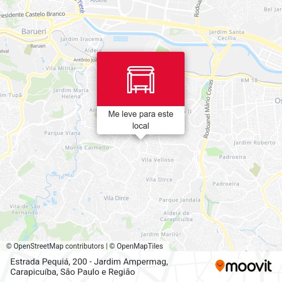 Estrada Pequiá, 200 - Jardim Ampermag, Carapicuíba mapa