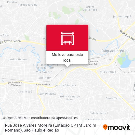 Rua José Alvares Moreira (Estação CPTM Jardim Romano) mapa