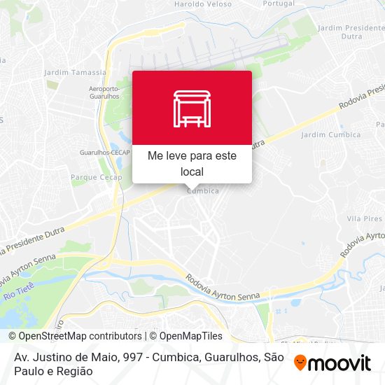 Av. Justino de Maio, 997 - Cumbica, Guarulhos mapa