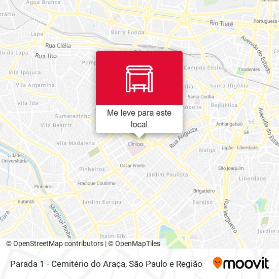Parada 1 - Cemitério do Araça mapa
