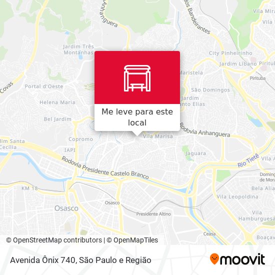 Avenida Ônix 740 mapa