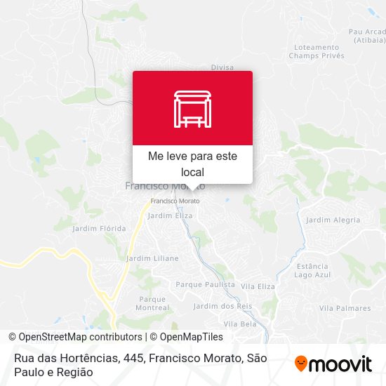 Rua das Hortências, 445, Francisco Morato mapa