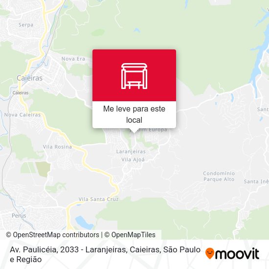 Av. Paulicéia, 2033 - Laranjeiras, Caieiras mapa