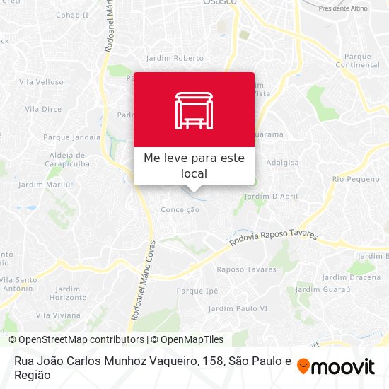 Rua João Carlos Munhoz Vaqueiro, 158 mapa