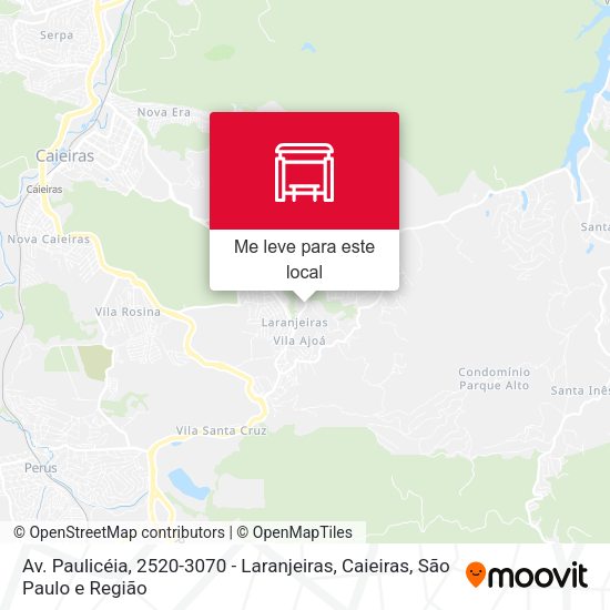 Av. Paulicéia, 2520-3070 - Laranjeiras, Caieiras mapa