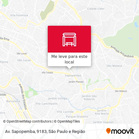 Av. Sapopemba, 9183 mapa