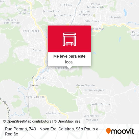Rua Paraná, 740 - Nova Era, Caieiras mapa
