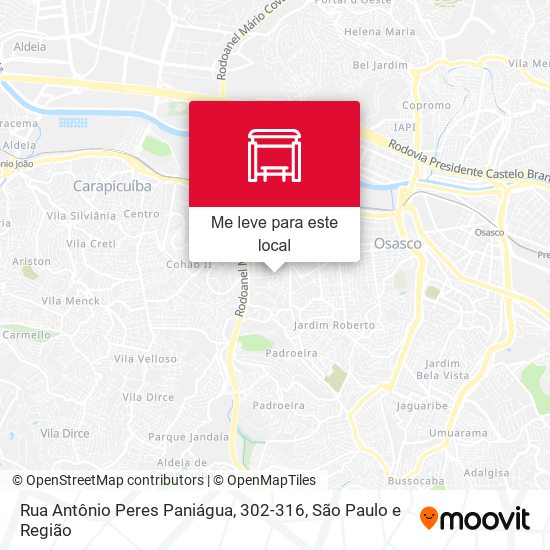Rua Antônio Peres Paniágua, 302-316 mapa
