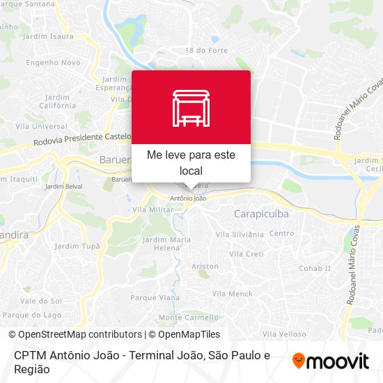 CPTM Antônio João - Terminal João mapa
