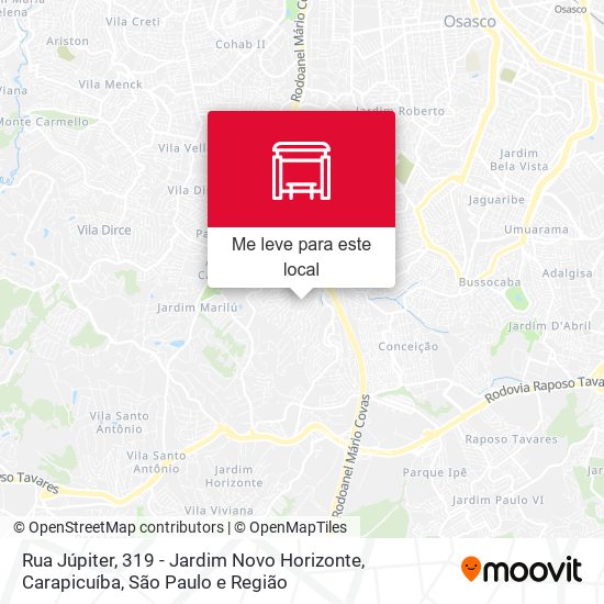 Rua Júpiter, 319 - Jardim Novo Horizonte, Carapicuíba mapa