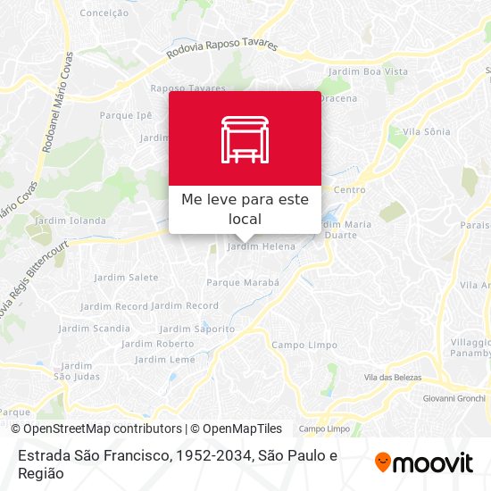 Estrada São Francisco, 1952-2034 mapa