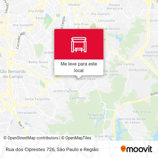 Rua dos Ciprestes 726 mapa