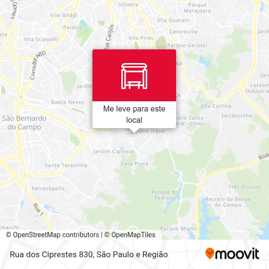 Rua dos Ciprestes 830 mapa