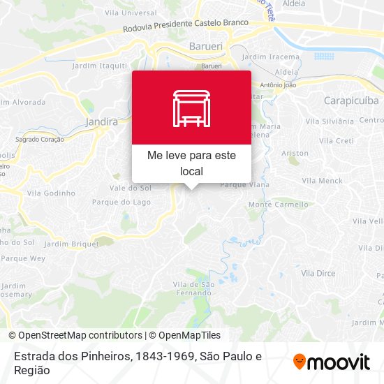 Estrada dos Pinheiros, 1843-1969 mapa