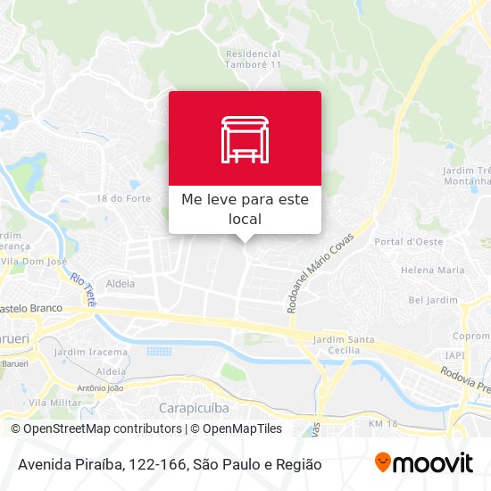 Avenida Piraíba, 122-166 mapa