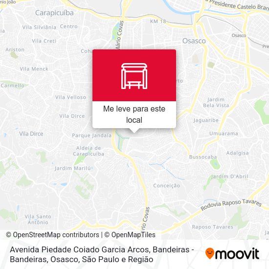 Avenida Piedade Coiado Garcia Arcos, Bandeiras - Bandeiras, Osasco mapa