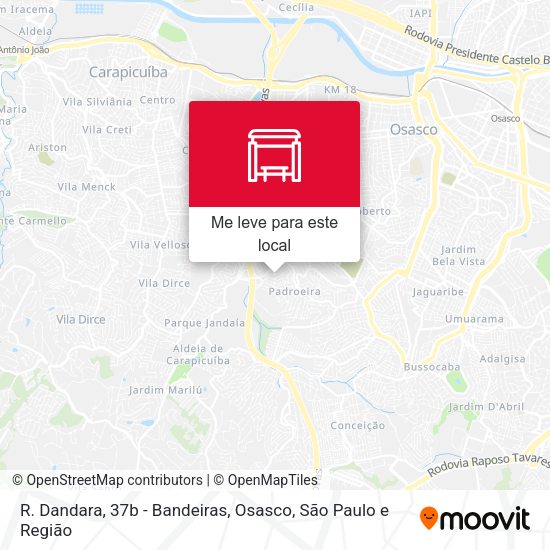 R. Dandara, 37b - Bandeiras, Osasco mapa
