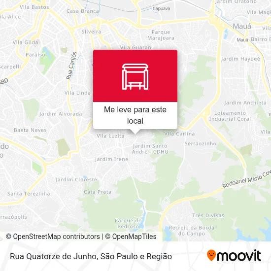 Rua Quatorze de Junho mapa