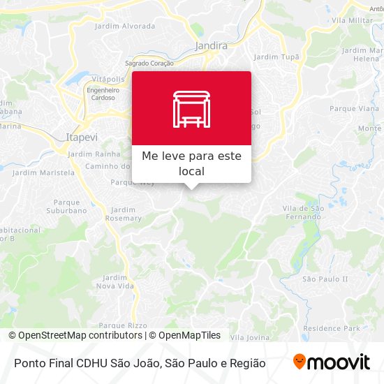 Ponto Final CDHU São João mapa